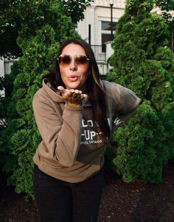 Wisconsin Up - Unisex Brown Hoodie