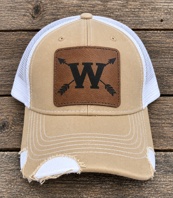 W Arrow Leather Patch Trucker Hat