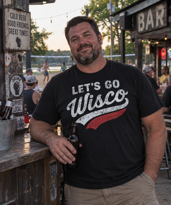 Let's Go Wisco - Black Unisex TShirt