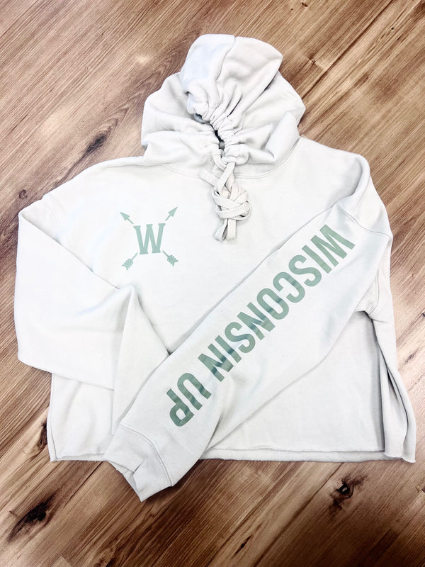 Wisconsin Up - Ladies Cropped Hoodie