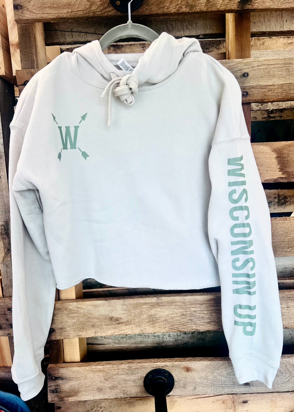 Wisconsin Up - Ladies Cropped Hoodie