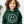 Load image into Gallery viewer, Child wearing a green hoodie with a smiley face design featuring trees, standing indoors.
