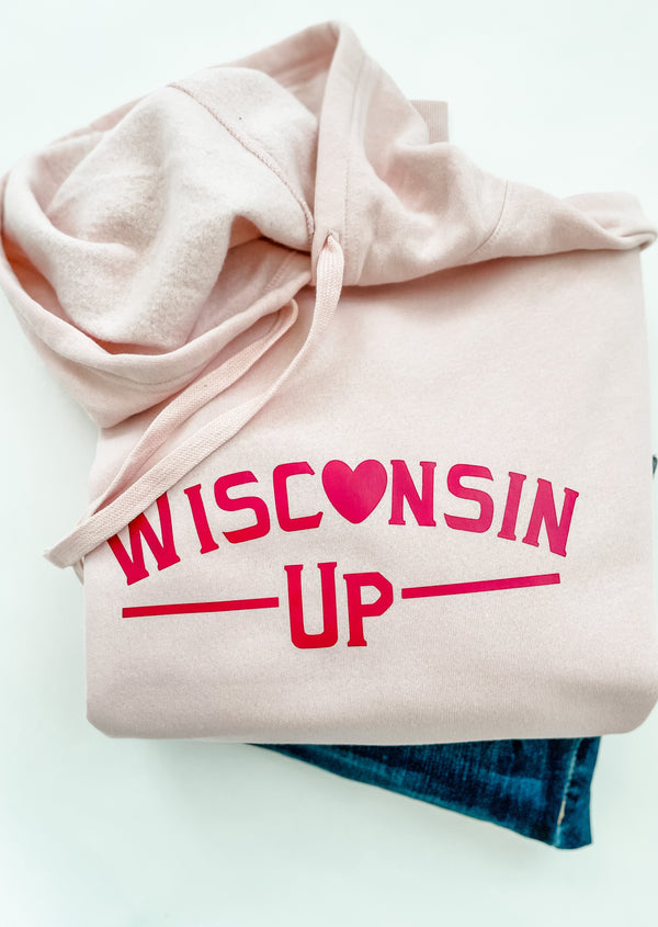 Wisconsin Up (Heart) - Hoodie