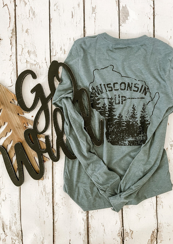 Wisconsin Up Pines - Long Sleeve TShirt