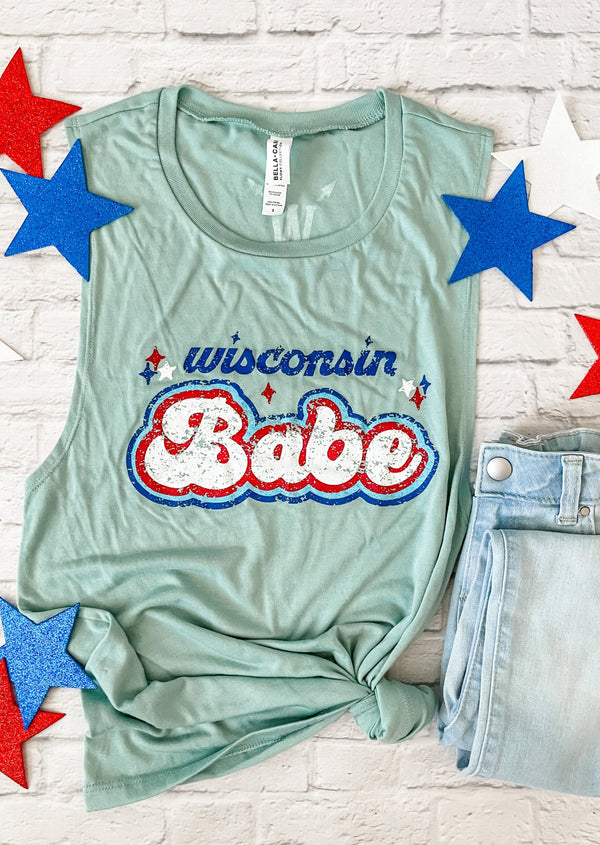 WISCONSIN BABE - LADIES MUSCLE TANK