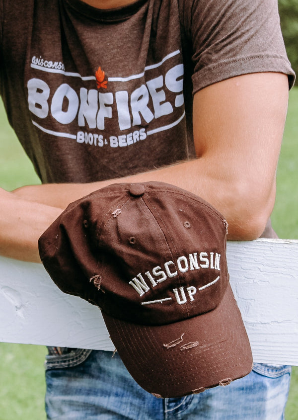 Wisconsin Up - Brown Low Profile Dad Hat