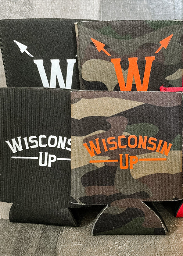 Wisconsin Up - Camo Koozie