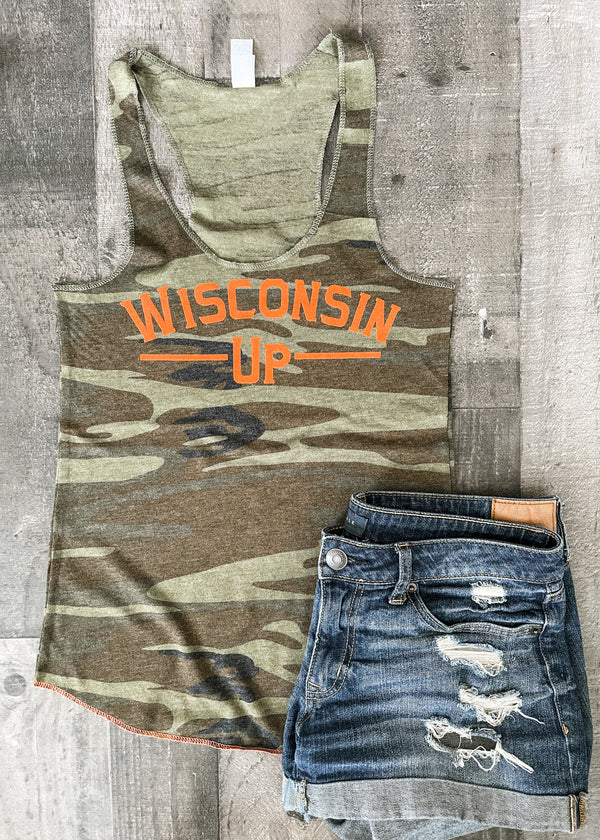 Wisconsin Up - Ladies Camo Tank