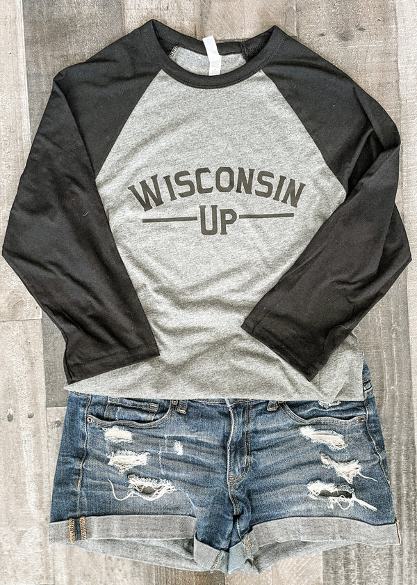 Wisconsin Up - 3/4 Baseball Sleeve T-Shirt