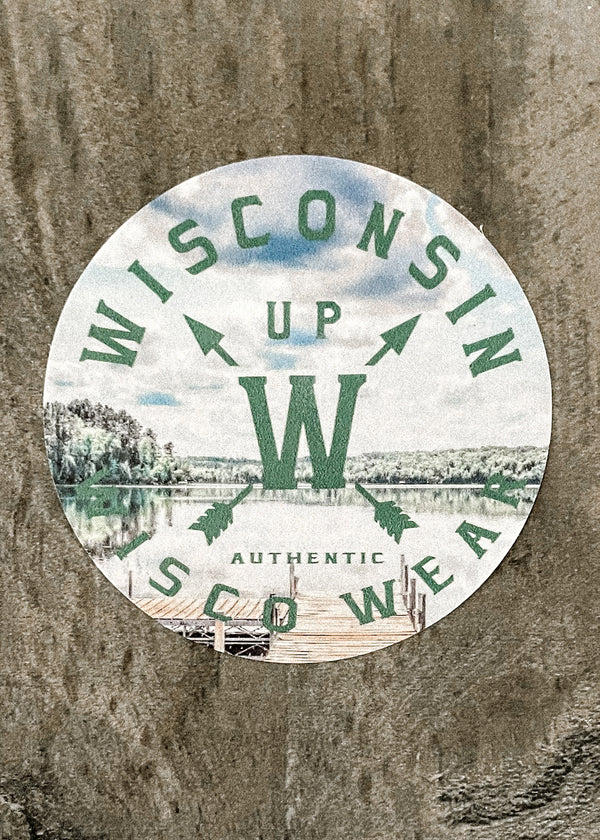 Wisconsin Up - LOGO Lake Circle Sticker