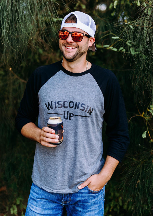 Wisconsin Up - 3/4 Baseball Sleeve T-Shirt