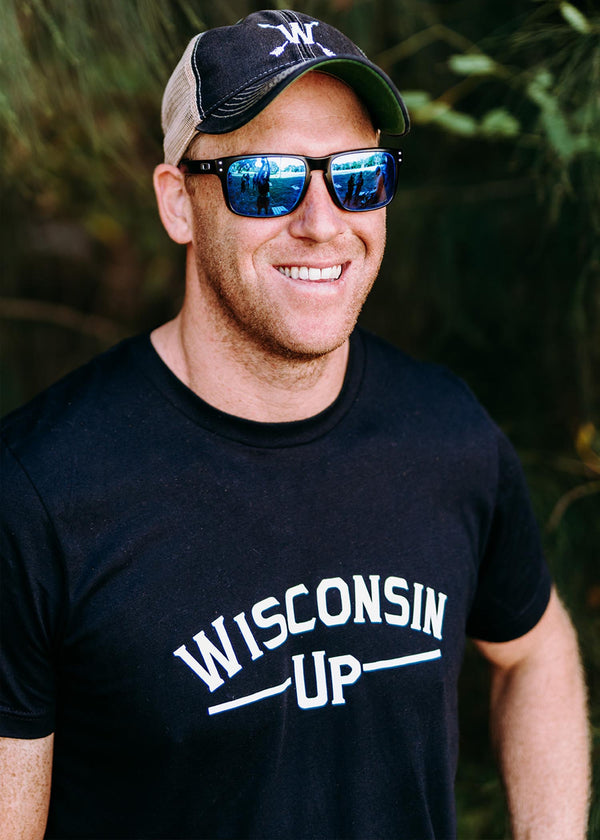 Wisconsin Up -Black TShirt (WHOLESALE)